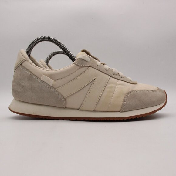 Kizik Shoes - Kizik Milan HandsFree Athletic Sneakers Women's 9.5 Men's 8 Bone Nylon Suede